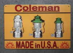 C③　送料込み※新品/レトロブリキ看板/アンティーク Coleman 1枚