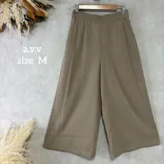 アーヴェヴェ ガウチョパンツ ワイド ベージュ ウエストゴム ゆったり 1744
