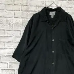 半袖シルクシャツ！アロハ　ブラックXL 30
