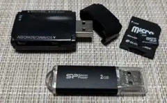 Silicon Power製USBメモリー+MicroSDカード