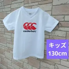キッズ130cm canterbury カンタベリーラグビーウェア 白Tシャツ