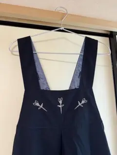 POUDOUDOUネイビー刺繍サロペット