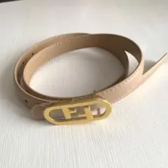 牛革　レザー　 ベルト　ベージュ