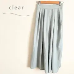 クリア　ワイドパンツ　ガウチョパンツ　ナチュラル　ウエストゴム　ゆったり