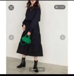 w closet ティアードワンピース　春服　春　ワンピース　ブラック