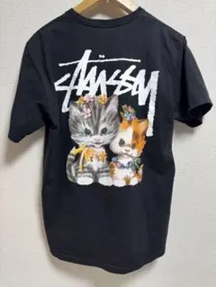 Stüssy 猫イラスト Tシャツ Mサイズ 黒