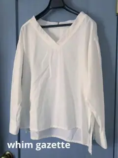 whim gazette スキッパー　ブラウス シャツ　Vネック