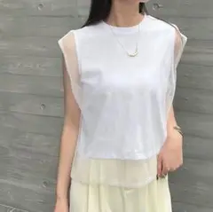 Futier land レイヤードシアーチュールノースリトップス