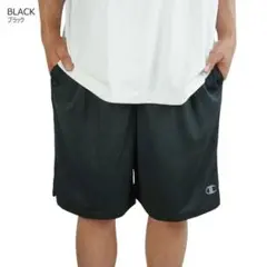 S新品黒チャンピオンCHAMPIONトレーニングショーツ ハーフパンツ半ズボン