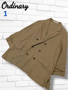 【美品】Ordinary オーディナリー　麻　リネン100　タック　ボタン