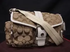 ✨美品✨ シグネチャー COACH レザーxキャンバス ショルダーバッグ