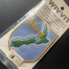 未使用★ニュージーランド 刺繍ワッペン WIVVIT 地図 エンブレム パッチ
