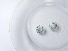 フープピアス シルバー 水色