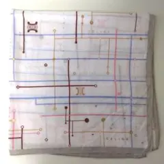 CELINE ラインストーン グラフィック大判ハンカチ 【Ｃ・ロゴ織り込み】