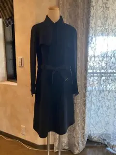 ポールカ ブラックロングコートサイズ40