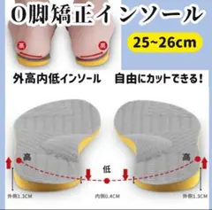 【2足セット】O脚矯正　インソール 美脚 扁平足 姿勢矯正 中敷き25〜26cm