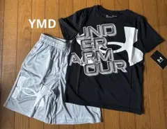 YMD 140㎝ アンダーアーマー Tシャツ ブラック ハーフパンツ グレー
