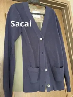 サカイ バックプリーツ カーディガン