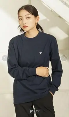 新品未使用 Hanes BEEFY T 長袖 ワッペン ロンT XL NAVY