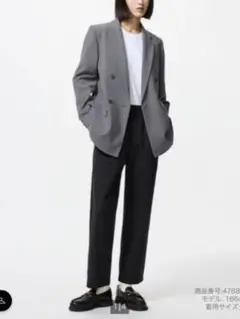 UNIQLO コットンリラックスアンクルパンツ黒　ブラック　M