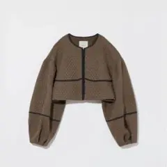 eaphi tweed short jaket brown