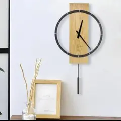 新品♥振り子時計 壁掛け 木製 軽量 秒針無し 掛け時計 静音 北欧 柱時計