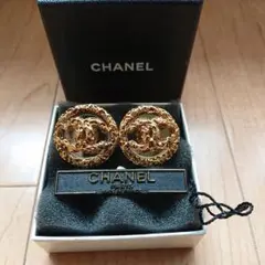 シャネル『CHANEL』ヴィンテージ イヤリング ゴールドココマーク 溶岩ミラー