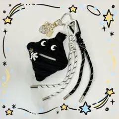 No.5028 じゃらじゃらキーホルダー　パラコード　モンスター　ジップポーチ