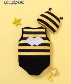 SHEIN ストライプ蜂コスチューム 3-6M