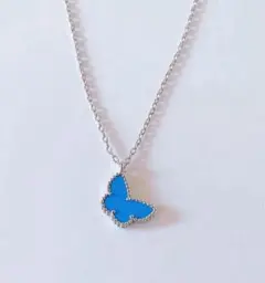 【最高品質】ブルーターコイズクローバーミニネックレス