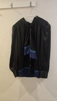JILLSTUART サテンバイカラーボウタイブラウス M