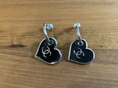 CHANEL ピアス ハート ブラック