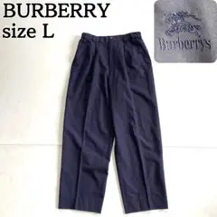 美品★BURBERRY バーバリー スラックスパンツ ウエストゴム ネイビー L