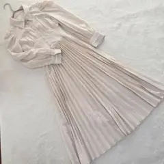 la lune ワンピース マキシ丈 ロングワンピース 編み上げ プリーツ
