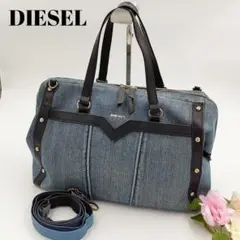 【美品✨】ディーゼル 2way デニム スタッズ ハンドバッグ ショルダー