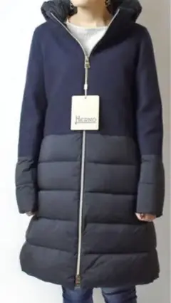 【年末SALEサイズ38・ネイビー美品】ヘルノダウン