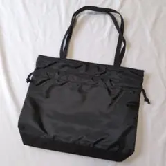 巾着バックトートバッグ 2way A4も入るしっかり大容量 ブラック