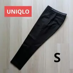 UNIQLO ユニクロ サテンアンクルパンツ 黒 ブラック S
