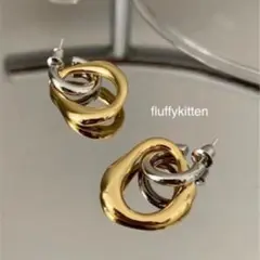インポート♡バイカラーダブルフープピアス