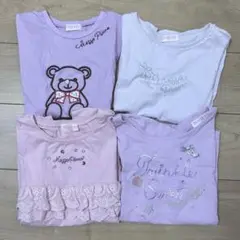 mezzo piano メゾピアノ Tシャツ　4枚セット　ピンク　パープル