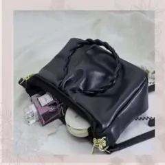 【新品】黒2wayバッグ レディース ハンドバッグショルダー バックモテバック