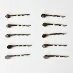 台座付き ヘアピン金具10本セットシルバーハンドメイド資材