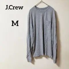 J.Crew 【M】長袖Tシャツ ロンT 赤と青のネップ入り グレー
