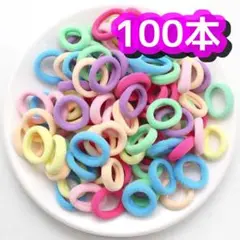ヘアゴム　100本　カラフル　ベビー　キッズ　子供　パステルカラー　ケース付き