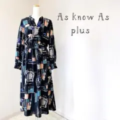 As know As plus 花柄　長袖ワンピース