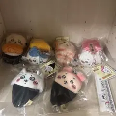 ちいかわ　うさぎ　おくるみぷちミニマスコット、マレーグマうさぎ、寿司マスコット他