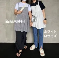 しまむら　新品未使用　タグ付き　キャミチュニック　キャミワンピース　夏　楊柳　M