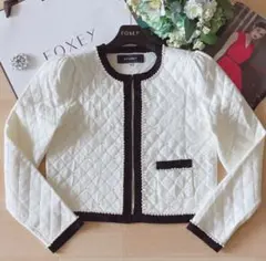 新品同様!エムズグレーシノーカラージャケット 38foxey Remeフォクシー