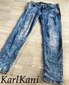 ゆったり柔らか 一点物♡【karl kani】ムラブリーチ加工/テーパード