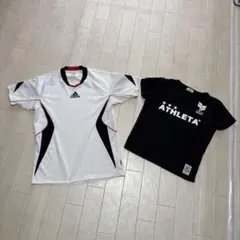 adidas CLIMLITE ホワイトシャツ & ATHLETA 黒Tシャツ